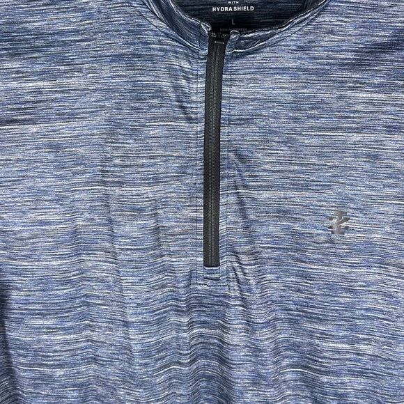 IZOD Golf With Hydro Shield Mens Sz L Blue Heathered 1/4 ZIP Top - Picture 4 of 9